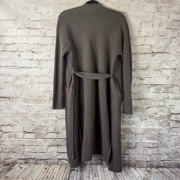 Wilfred Aritzia XS Belize Belted Cardigan Sweater Merino Wool Brown Pockets - Picture 9 of 9